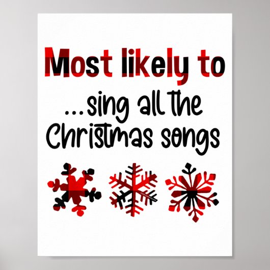 Cutecomfy Most Likely To Sing All The Christmas So Poster (Vorne)