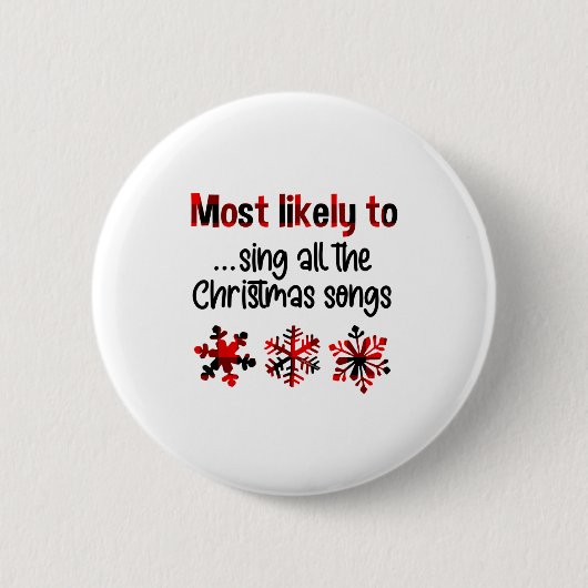 Cutecomfy Wahrscheinlich singt alle Weihnachtslied Button (Vorderseite)