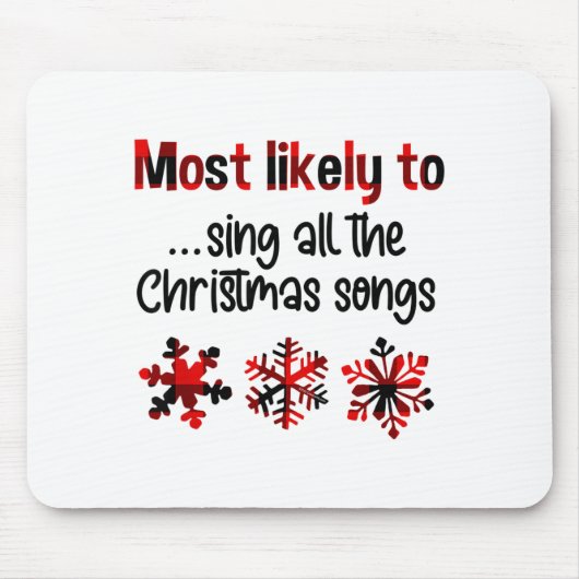 Cutecomfy Wahrscheinlich singt alle Weihnachtslied Mousepad (Vorne)