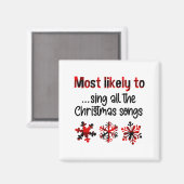 Cutecomfy wird wahrscheinlich alle Weihnachtsliede Magnet (Vorderseite/Rückseite)