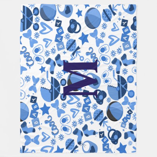 Cutecool Blue Babyboy Kinderzimmer Pattern persona Fleecedecke (Vorderseite)