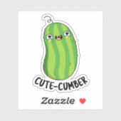 Cutecumber Funny Cucumber Pub Aufkleber (Blatt)