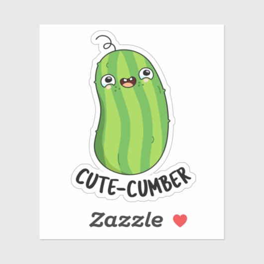 Cutecumber Funny Cucumber Pub Aufkleber (Blatt)