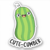 Cutecumber Funny Cucumber Pub Aufkleber (Vorderseite)