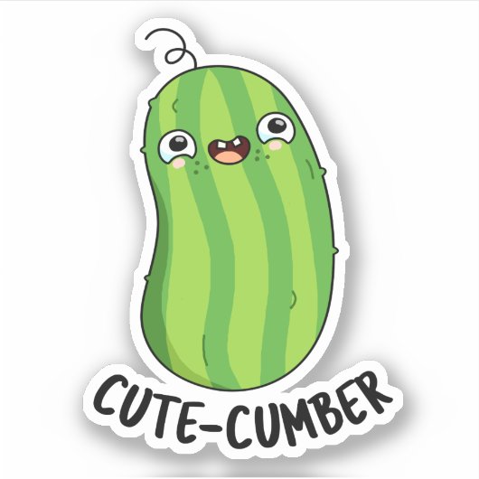 Cutecumber Funny Cucumber Pub Aufkleber (Vorderseite)