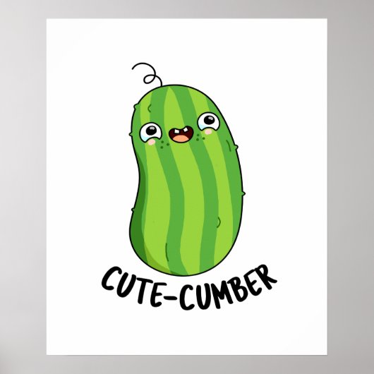 Cutecumber Funny Cucumber Pub Poster (Vorne)