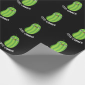 Cutecumber Funny Cucumber Pun Dark BG Geschenkpapier (Ecke)
