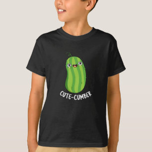 Cutecumber Funny Cucumber Pun Dark BG T-Shirt