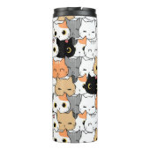 CuteCute Cat Crowd-Muster Thermosbecher (Rückseite)