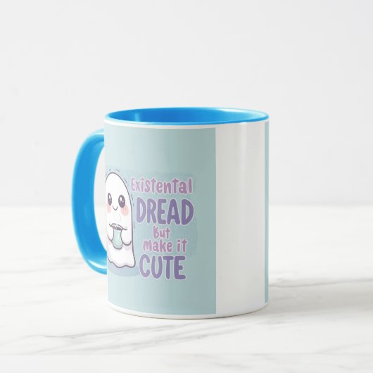 CuteGhost "Existential Dread But Make It Cute" Mug Tasse (Vorderseite Links)