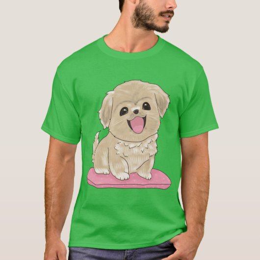 Cuteibetan Spaniel dog on pillow boy T-Shirt (Vorderseite)