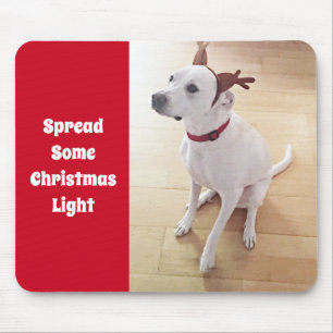 Cutel White Reindeer Puppy Dodge Weihnachten Mousepad