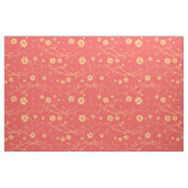 CuteLight Yellow & Coral Delicate Blumenmuster Stoff (Yard (91,4 cm))