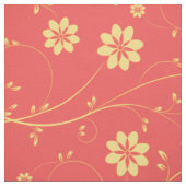 CuteLight Yellow & Coral Delicate Blumenmuster Stoff (Muster)