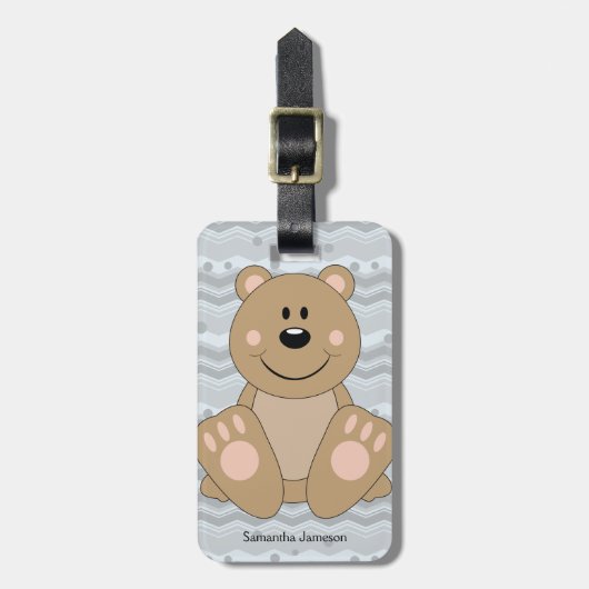 Cutelyn Brown Bear Gepäckanhänger (Vorderseite vertikal)