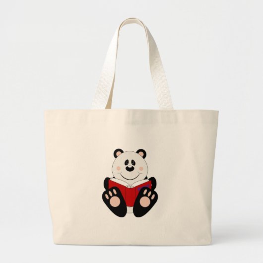 Cutelyn Reading Panda Bear Jumbo Stoffbeutel (Vorne)
