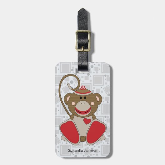 Cutelyn Sock Monkey Gepäckanhänger (Vorderseite vertikal)
