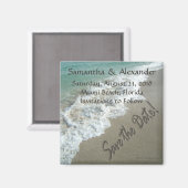 CuteNComfy Sand Writing on Beach, Save the Date Magnet (Vorderseite/Rückseite)