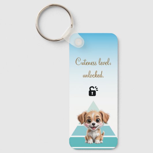 Cuteness Level Keychain – Custom Text & Photo Schlüsselanhänger (Vorderseite)