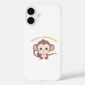 Cuteness Overloaded: Affe iPhone 16 Fall iPhone 16 Hülle