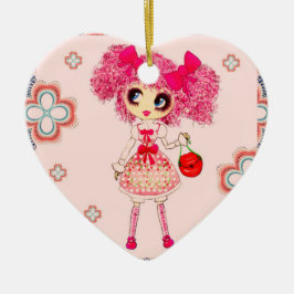CutePziemlich Girly PinkyP Pink Kawaii Girl von Le Keramik Ornament