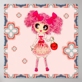 CutePziemlich Girly PinkyP Pink Kawaii Girl von Le Poster