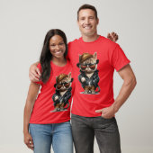 Cuter comic Cat wearing clothes and sunglasses ret T-Shirt (Unisex)