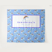 CuteRainbow Raindrops Muster Babydusche Hintergrun Wandteppich (Vorderseite (Horizontal))