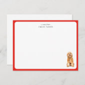 CuteRed Border Golden Doodle Christmas Thank you  Dankeskarte (Vorne/Hinten)