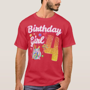Cutes 4. Geburtstag Mädchen Süßigkeiten 4 Jahre al T-Shirt