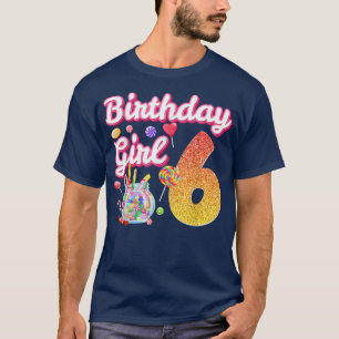 Cutes 6. Geburtstag Girls Sweet Candy 6 Jahre alt T-Shirt