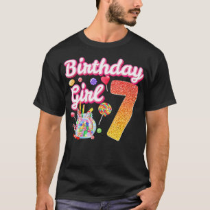 Cutes 7. Geburtstag Mädchen Süßigkeiten 7 Jahre al T-Shirt