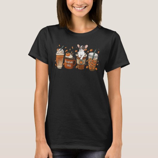 Cutes Chihuahua mit Pumpkin Gewürz Latte Fall Coff T-Shirt (Vorderseite)