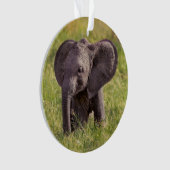 Cutest Baby Animals | Baby Elephant Kenya Africa Ornament (Vorderseite)