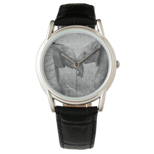 Cutest Baby Animals | Baby Elephants Greeting Armbanduhr (Vorderseite)