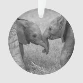 Cutest Baby Animals | Baby Elephants Greeting Ornament (Vorderseite)