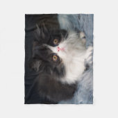 Cutest Baby Animals | Fluffy B&W Kitten Fleecedecke (Vorderseite)