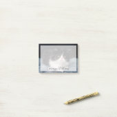 Cutest Baby Animals | Fluffy B&W Kitten Post-it Klebezettel (Auf Schreibtisch)