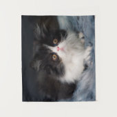 Cutest Baby Animals | Fluffy B&W Kitten Wandteppich (Vorderseite)