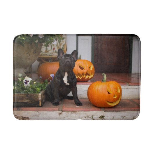 Cutest Baby Animals | French Bulldog Halloween Badematte (Vorderseite)