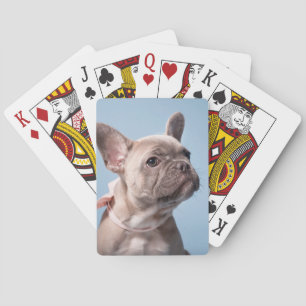 Cutest Baby Animals French Bulldog Pink Bow Spielkarten