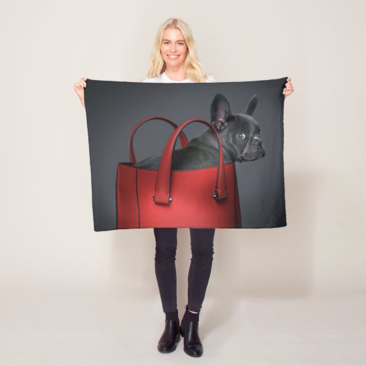Cutest Baby Animals | French Bulldog Red Hand Bag Fleecedecke (Beispiel)