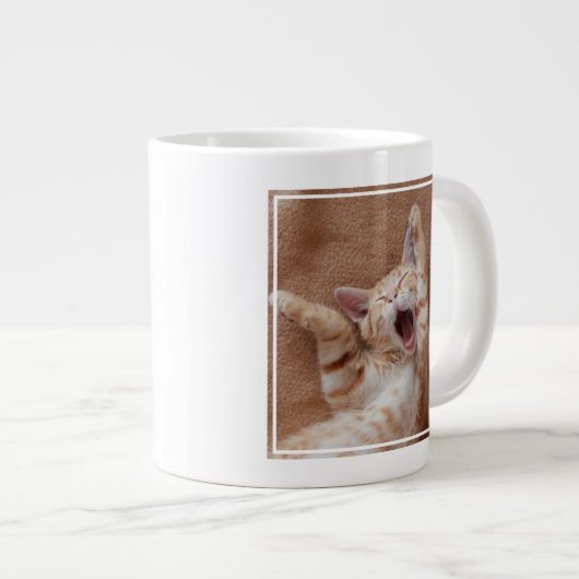 Cutest Baby Animals | Ginger Kitten Yawning Jumbo-Tasse (Vorderseite Rechts)