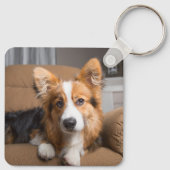 Cutest Baby Animals | Long Hair Corgi Puppy Schlüsselanhänger (Rückseite)