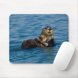 Cutest Baby Animals   Mother & Baby Sea Otter Mousepad