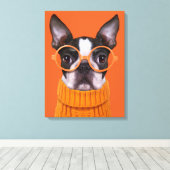 Cutest Baby Animals | Orange Boston Terrier Leinwanddruck (Insitu (Holzboden))