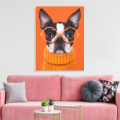 Cutest Baby Animals | Orange Boston Terrier Leinwanddruck (Insitu (Wohnzimmer))