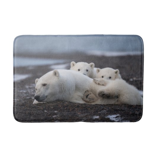 Cutest Baby Animals | Polar Bear Family Alaska Badematte (Vorderseite)