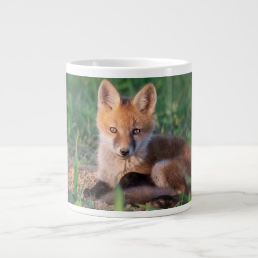 Cutest Baby Animals | Red Fox Kit Relaxing Jumbo-Tasse (Vorderseite)
