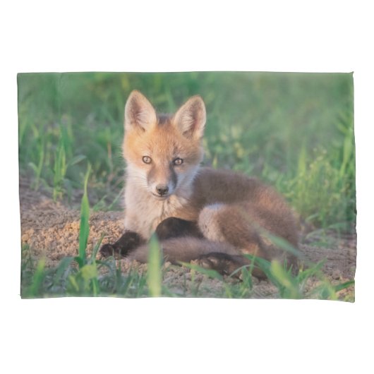 Cutest Baby Animals | Red Fox Kit Relaxing Kissenbezug (Vorderseite)